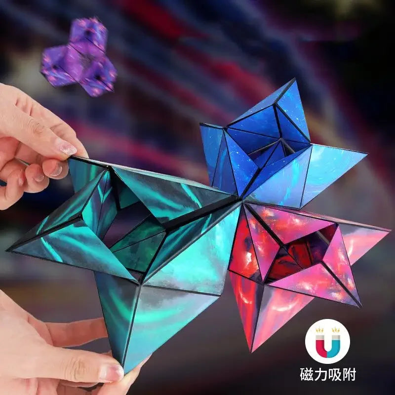 Magnetic Fidget Cube - Transformable 3D Puzzle Stress Reliever