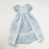 Vintage lace maid dress set for 1/6 scale dolls in light blue with ruffled sleeves and lace trim