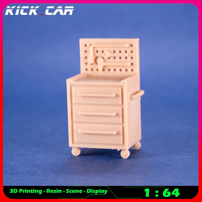 1/64 Scale Resin Tool Cabinet Set for Diorama Scenes