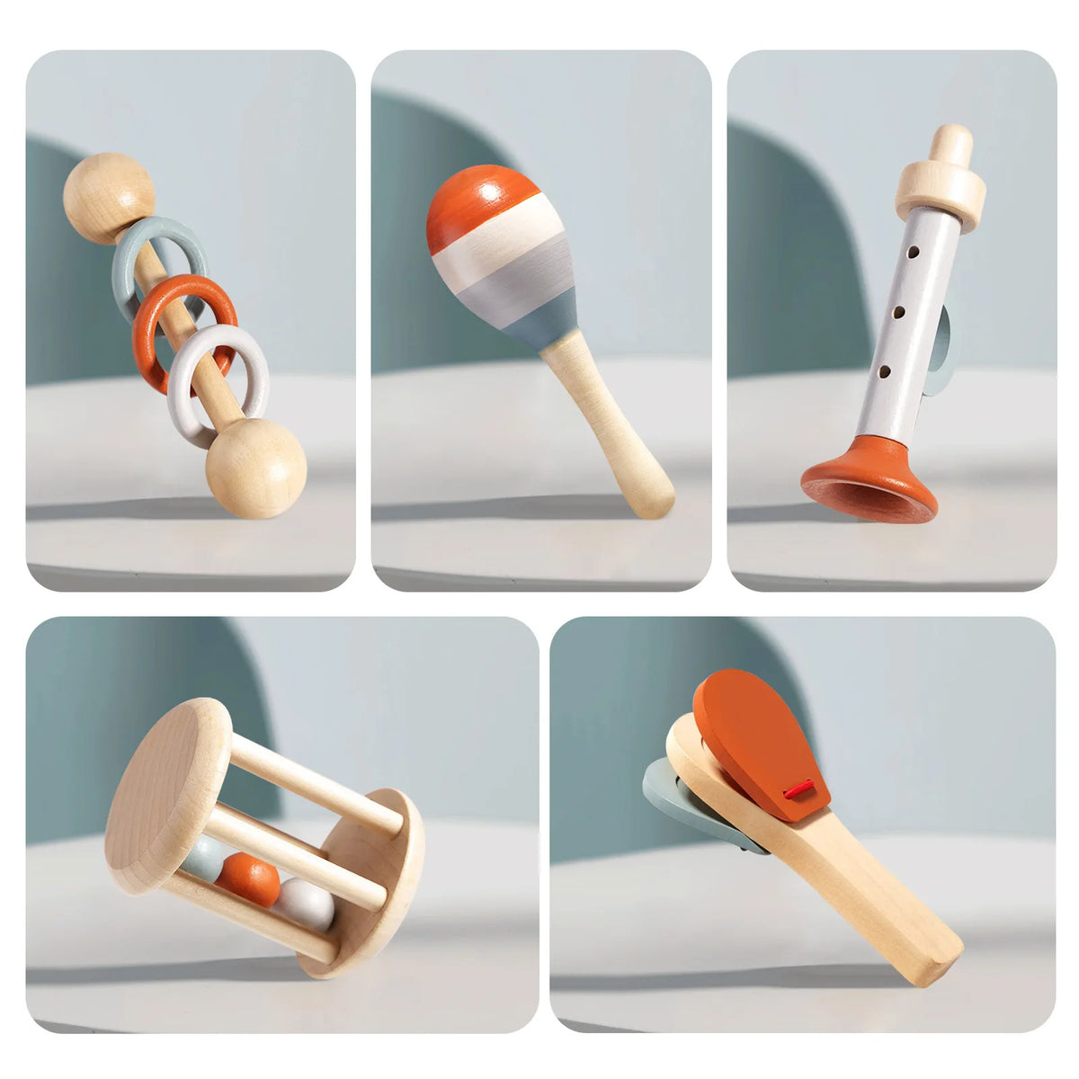 Wooden Montessori Percussion Instrument Set with Xylophone for Toddlers
