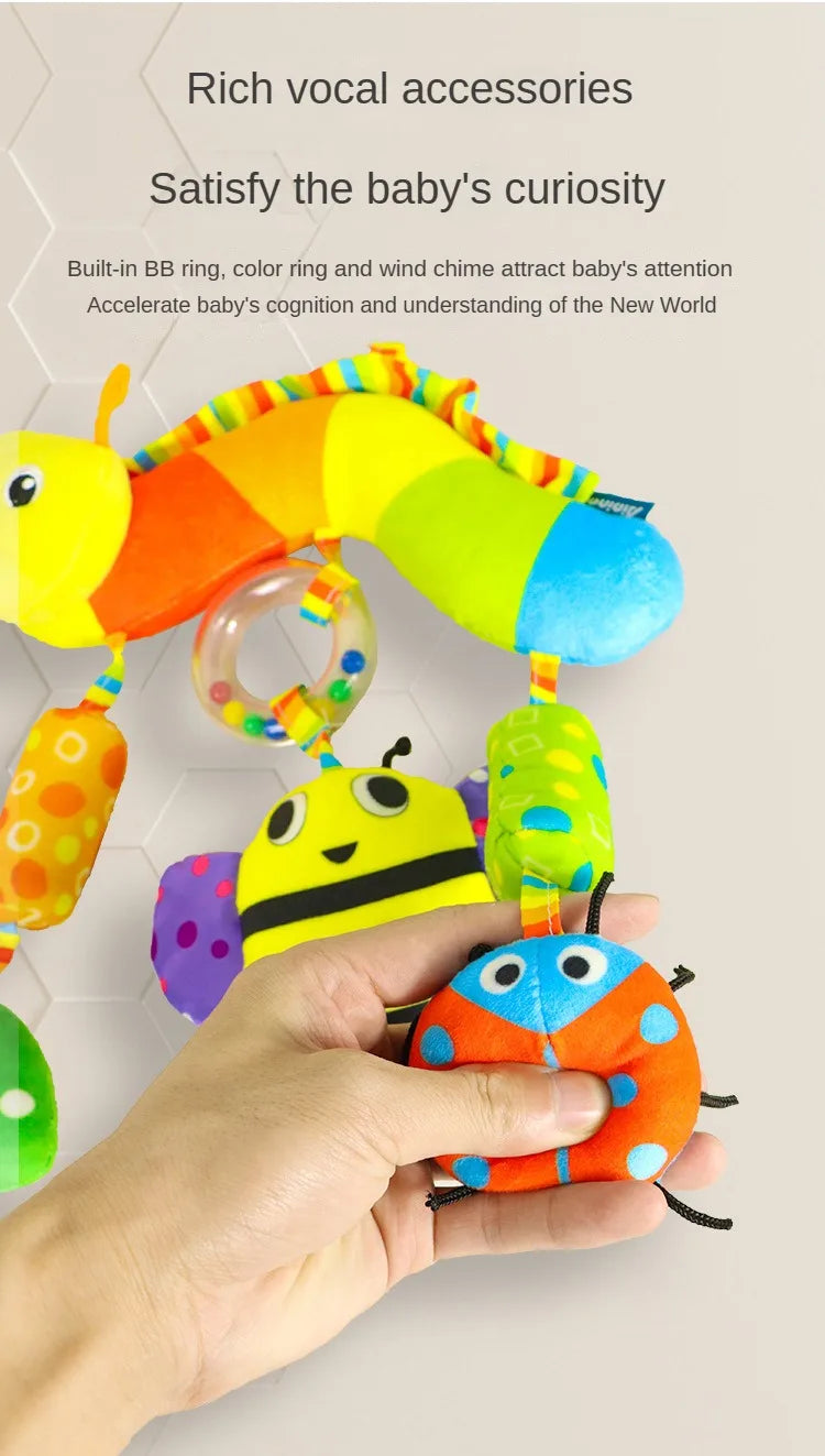 Rainbow Animal Plush Stroller Toy for Babies 0-3 Years