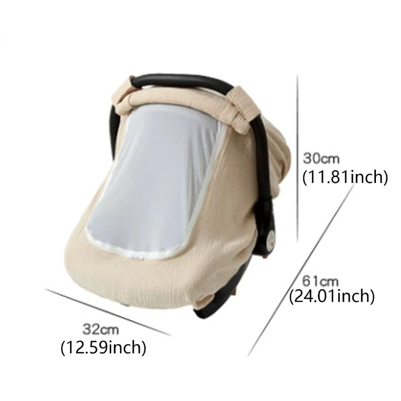 2-in-1 Baby Car Seat Cover with Sun Shade and Mosquito Net