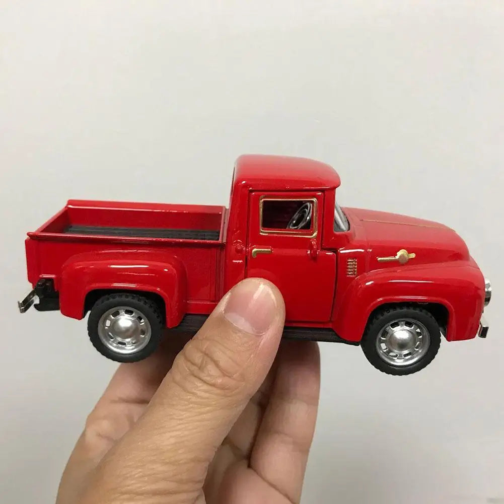 Vintage Red Die-Cast Metal Truck – Pull-Back Miniature Collectible