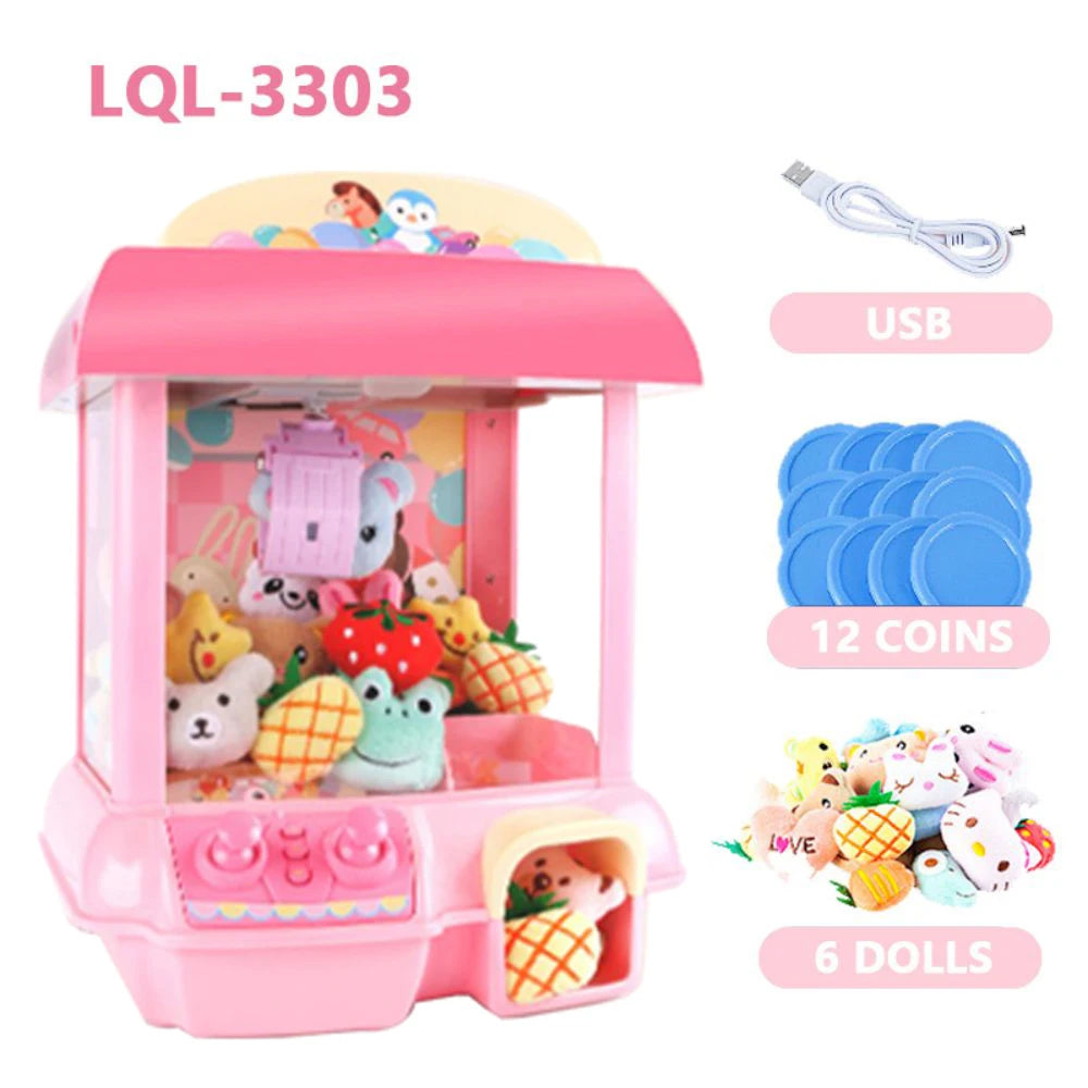 Mini Claw Machine Toy with Lights and Music for Kids