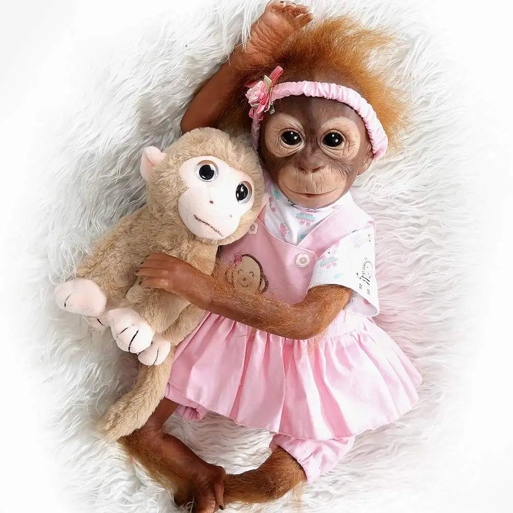 Realistic Silicone Monkey Reborn Doll – 50cm Lifelike Baby Ape