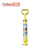 Yellow rotating firework water blaster toy for kids with a handle and a clear tube.