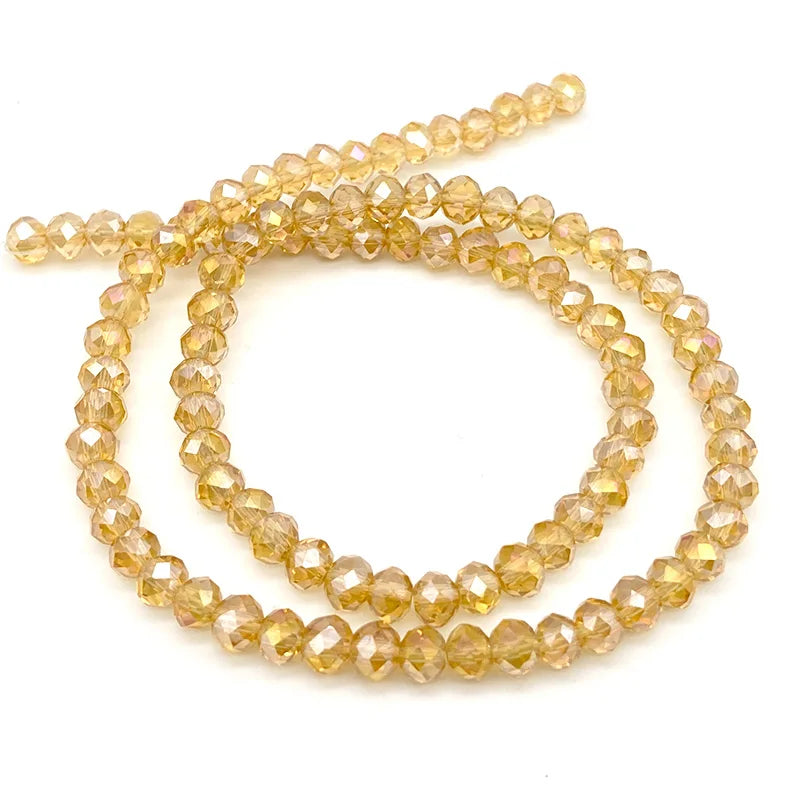A strand of light yellow Austrian faceted crystal beads for jewelry making