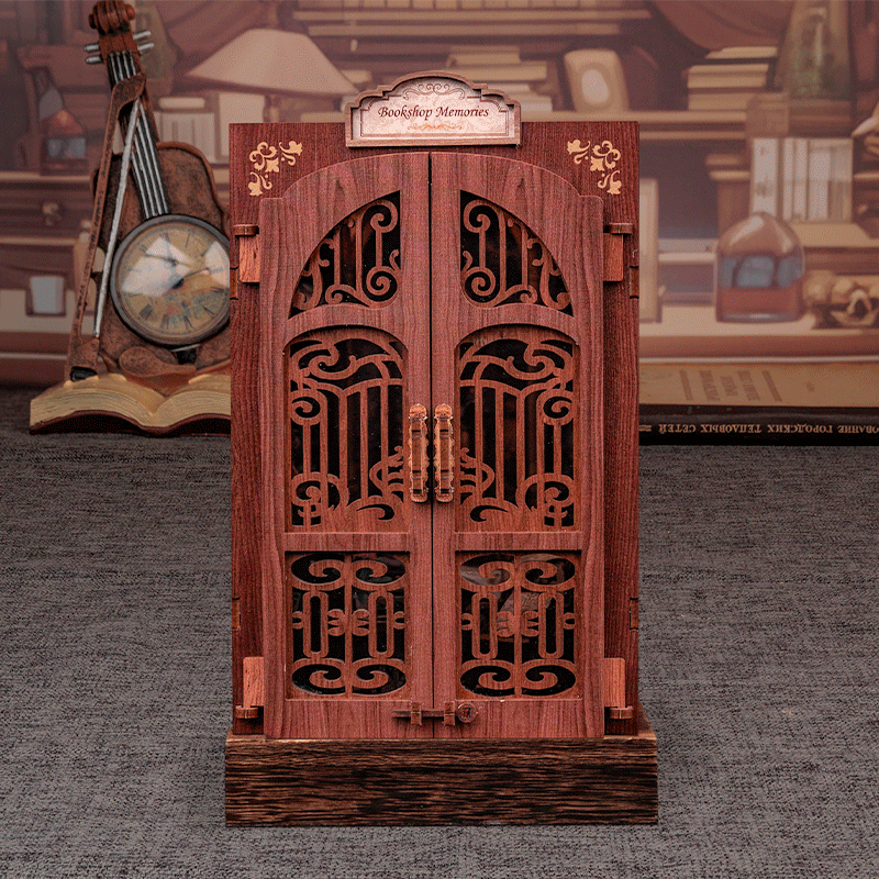 Owl Bookstore Miniature Book Nook DIY Kit with LED Lighting