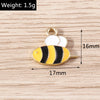 Gold Enamel Honeybee Charms for Jewelry Making (Set of 10)