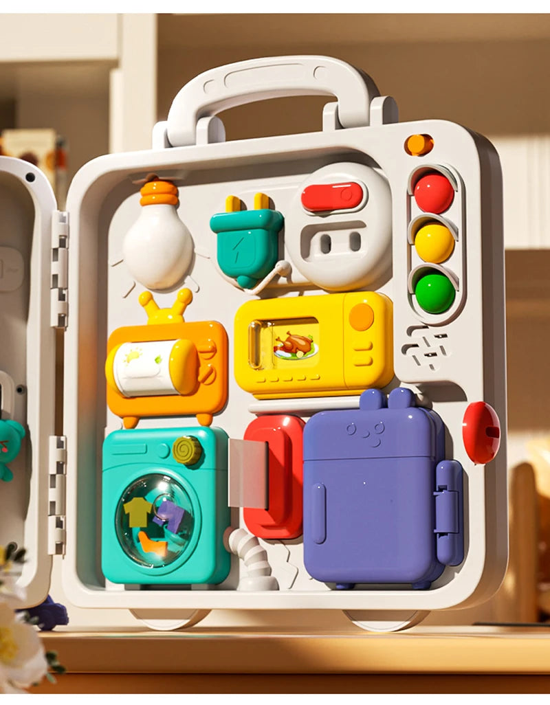 Montessori Busy Board with Lights and Music for Toddlers