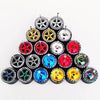 1/64 Scale Alloy Car Wheels with Rubber Tires - 10 Sets