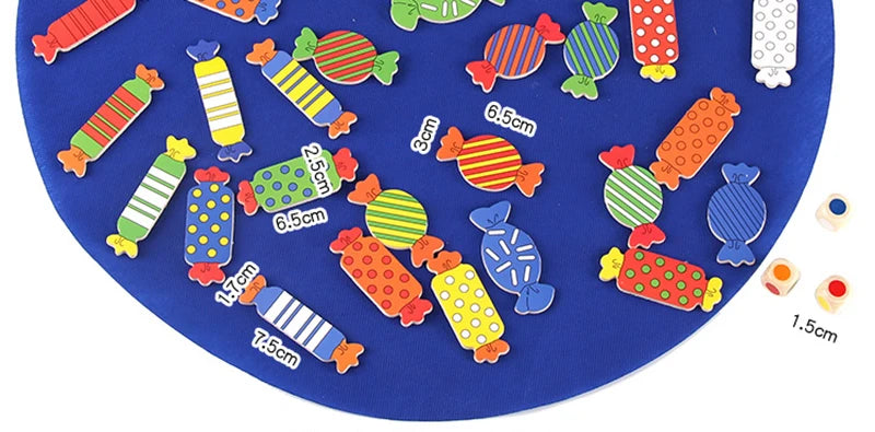 Wooden Candy Matching Game for Kids – Color & Shape Memory Toy