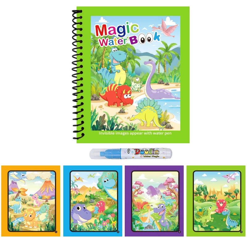 Reusable Magic Water Drawing Book with Refillable Pen