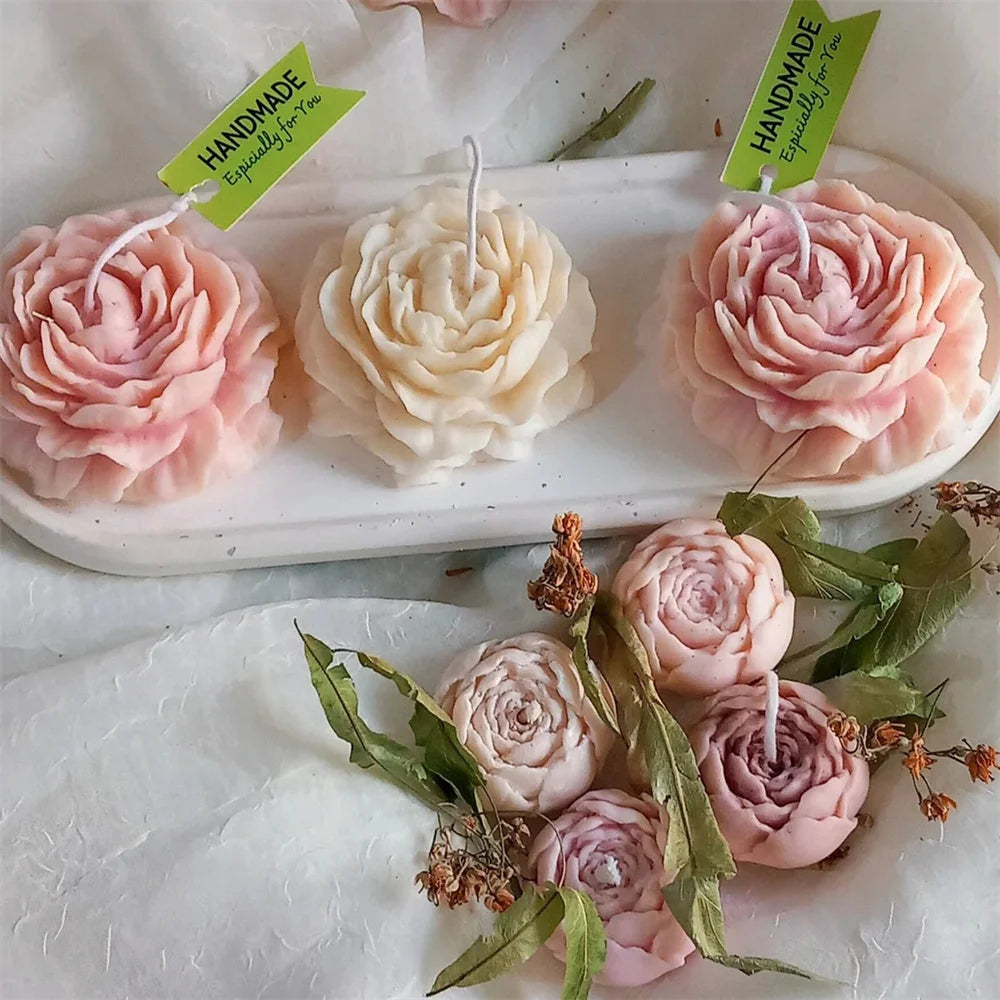 3D Peony Flower Silicone Mold for Candle, Resin & Soap Making
