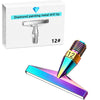 A diamond painting metal drill tip with a 12# size and an interchangeable resin tip shown next to the product packaging.