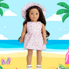 Floral Dress and Sun Hat Set for 16-18 Inch Dolls