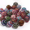 Sparkling Two-Tone Striped Resin Beads (20mm, Set of 5)