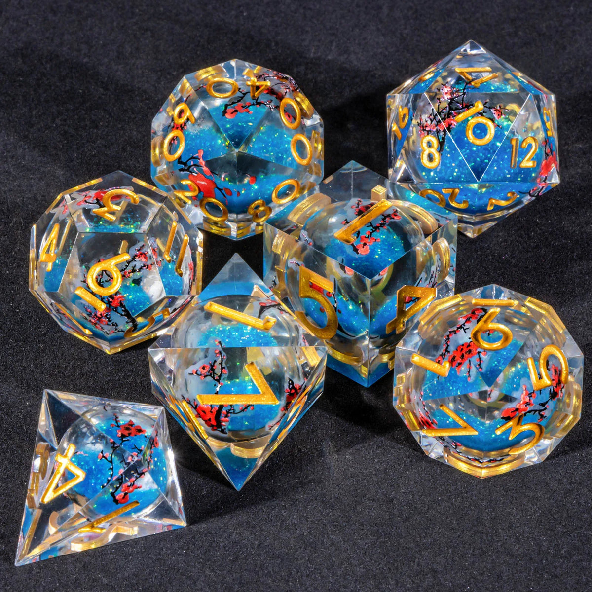 Liquid Core Dice Set for Dungeons & Dragons | Sharp Edge Resin RPG Dice