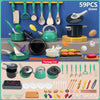Kids Pretend Play Kitchen Set with Pots and Play Food