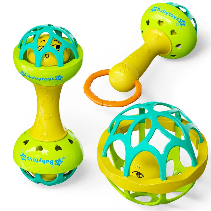 Baby Sensory Rattle Toy Set with Spinning Stacker