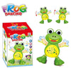 Un coffret de jouets de grenouilles dansantes avec un personnage de grenouille verte et des accessoires.