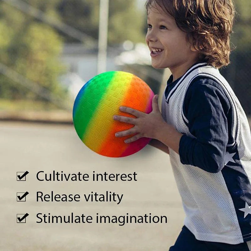 Rainbow Bouncy Kickball for Kids