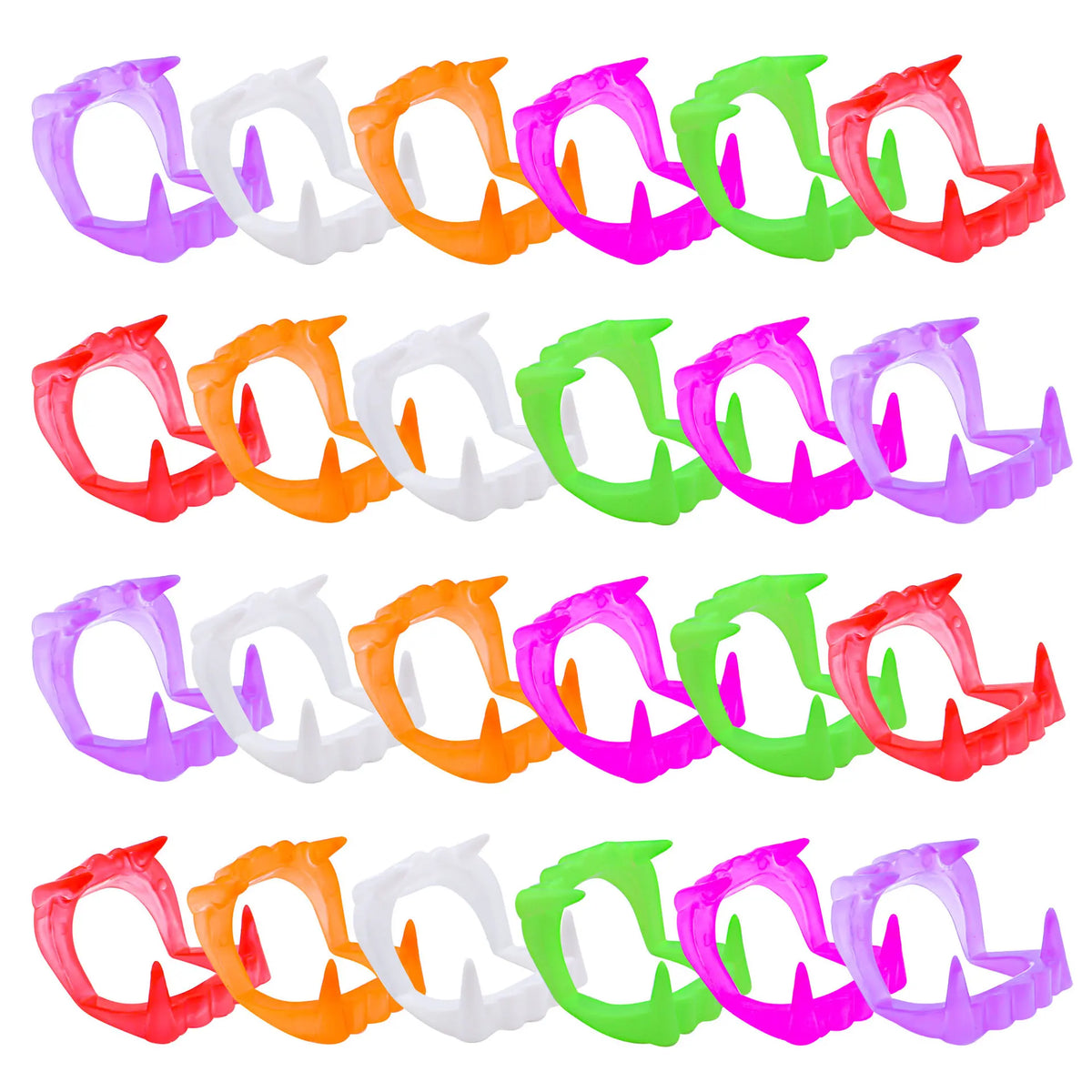A set of ten Halloween skull and pumpkin fidget toys in various bright colors including orange, green, purple, and red.