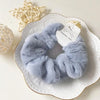 Plush Knit Scrunchie Hair Ties with Leather Accent