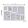 A white silicone mold set with six square and rectangular cavities for making epoxy resin jewelry.