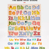 A set of wooden alphabet puzzle blocks showing patterns and words using the same color blocks.