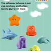 Turtle Water Play Bath Toy Set with Net and Squeeze Animals