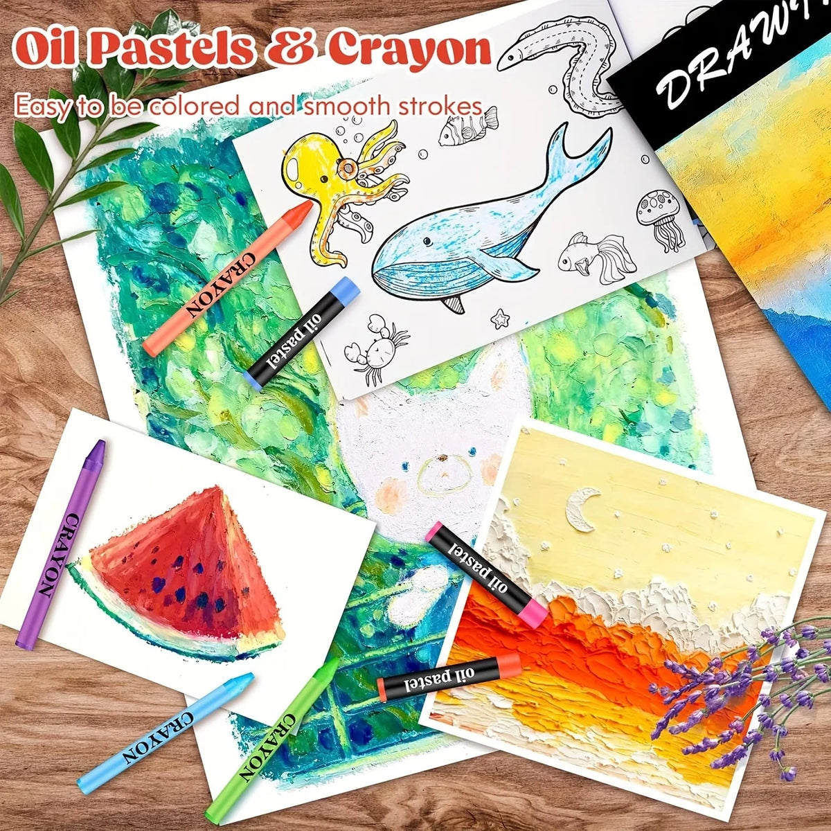 142-Piece Wooden Art Set with Pencils, Paints, Brushes & More