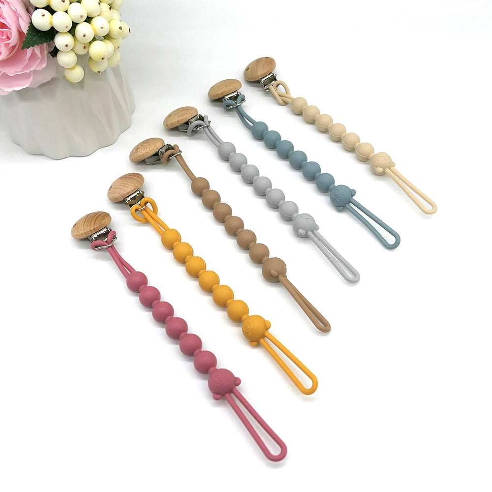 Baby Pacifier Clip with Silicone Teething Beads