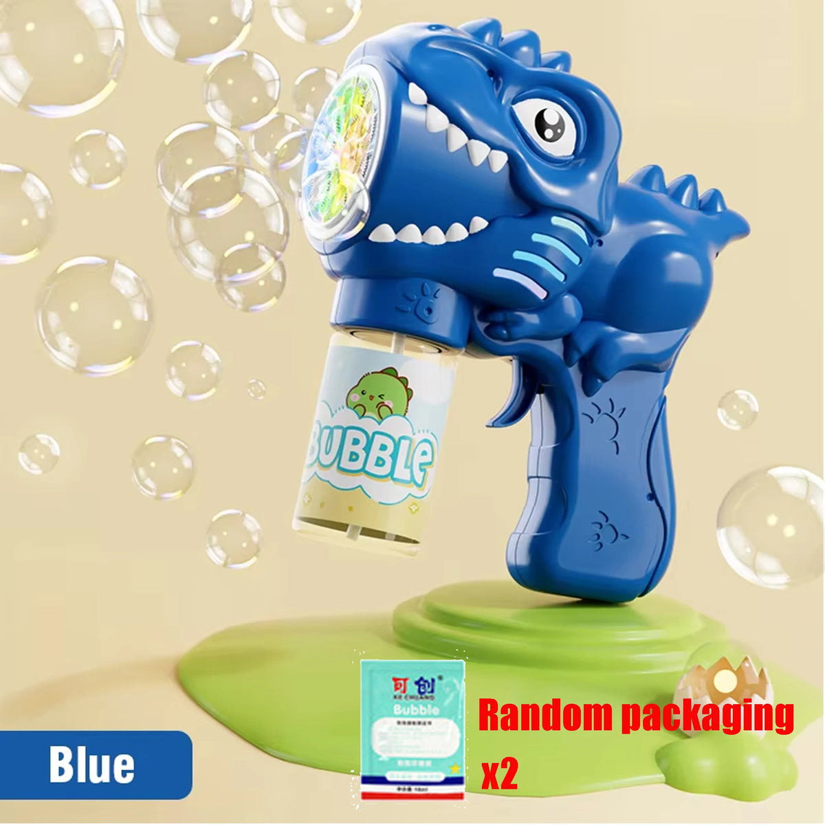 Dinosaur Bubble Gun for Kids – Auto Blower with Refillable Liquid