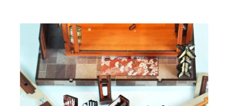 DIY Wooden Miniature Japanese Tavern Model Kit with LED Lighting