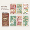A collection of vintage-style label stickers in various colors and designs for scrapbooking and journaling.