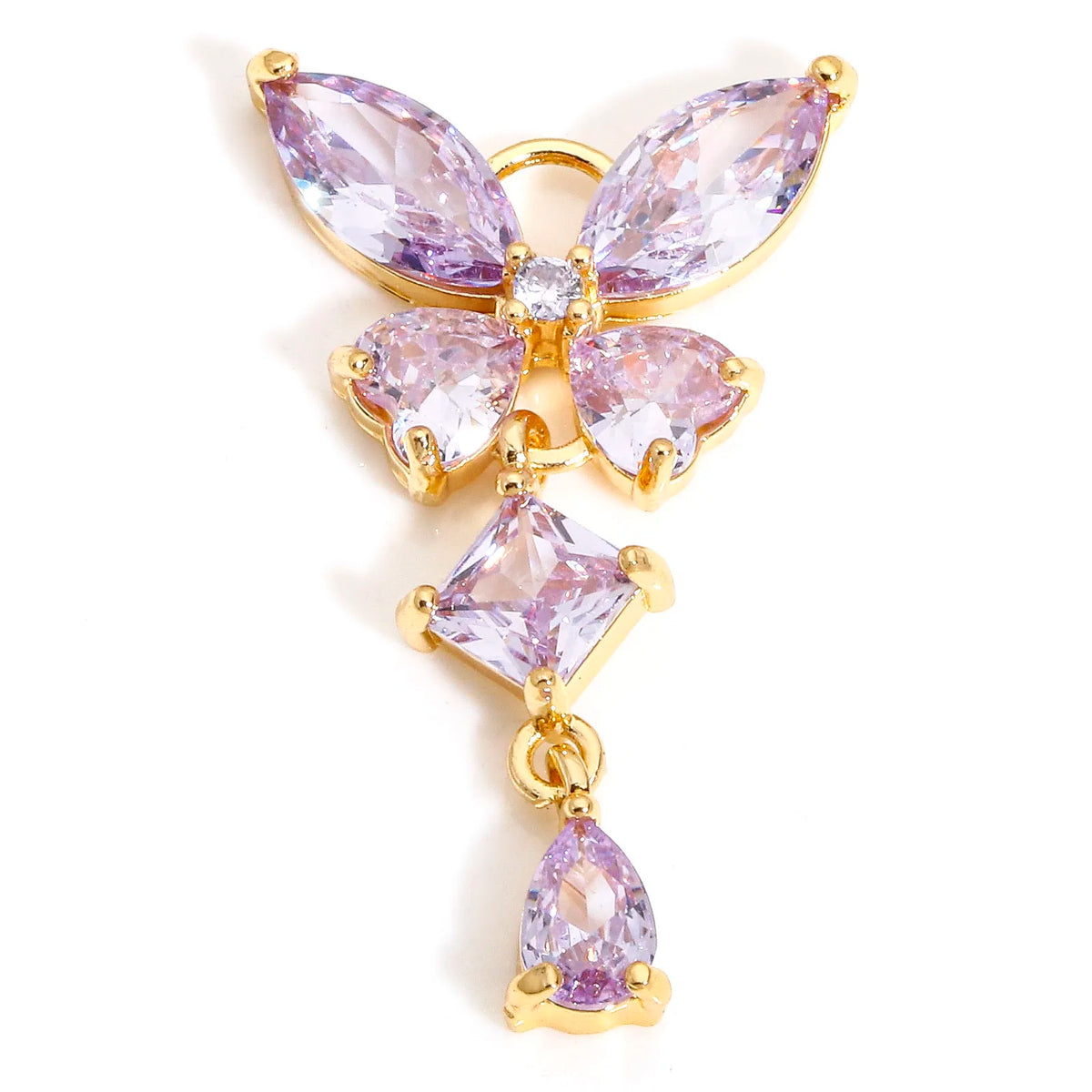 Crystal Butterfly Charms with Rhinestone Accents