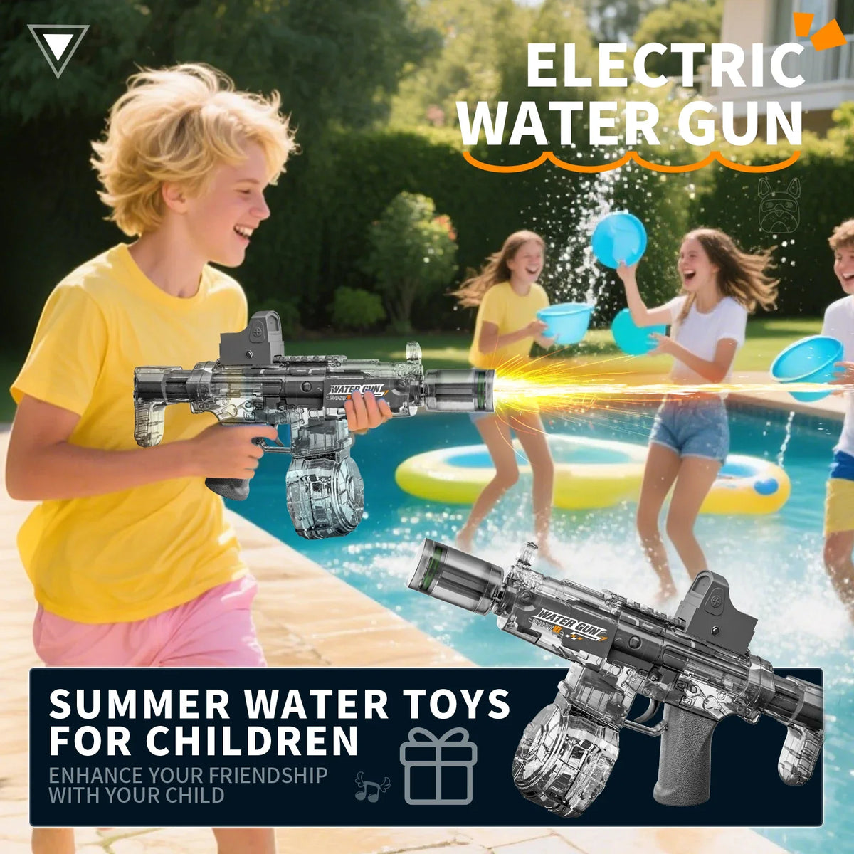 Electric Water Gun with Recoil Effect & Sensor Lights
