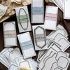 A collection of vintage scrapbook paper sheets featuring various designs and patterns for journaling and crafts.
