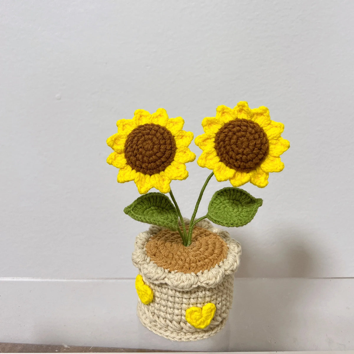 Handmade Crochet Sunflower in Pot