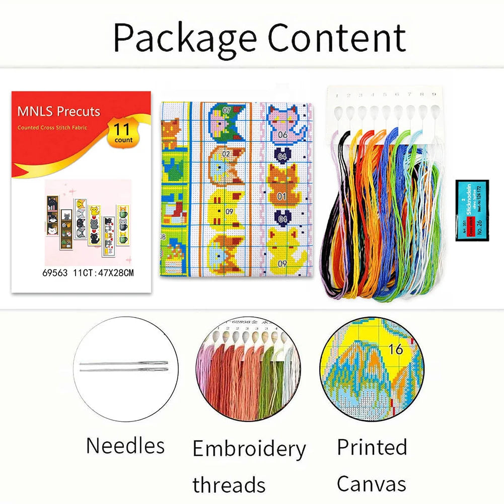 DIY Cross Stitch Bookmark Kit – Set of 6 for Beginners