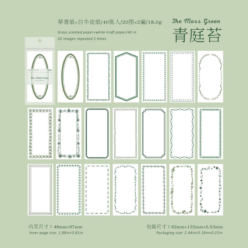 Pack of 40 sheets of grass scented paper for journaling and DIY crafts