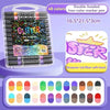 A set of 48 double-headed two-color marker pens in various colors and finishes displayed in a clear plastic case.