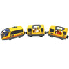 Magnetic Wooden Train Set with Locomotive and Two Carriages