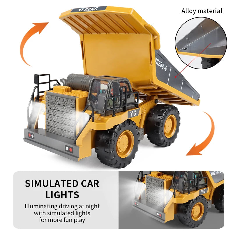 2.4G Remote Control Excavator with Lights and Sound Effects