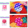 A set of full square and full round drills for a 5D diamond painting kit featuring various colored gems.
