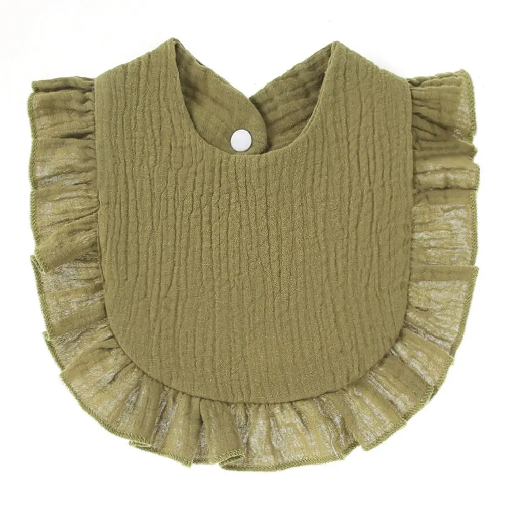 Cotton Baby Bibs with Burp Cloth – Soft Solid Color Bandana Scarf