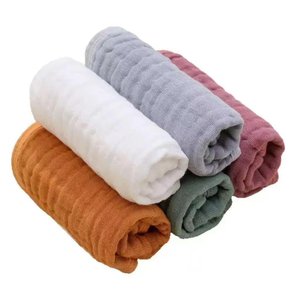 6-Layer Cotton Muslin Baby Burp Cloths (5-Pack)