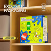 A box of a drink matching game set featuring green and yellow elements on a bright green background