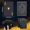 Luxury Rose Pattern Foil Poker Cards – Waterproof Black Deck